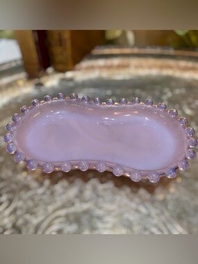 Vintage Boyd’s Art Glass Candlewick Purple Slag Tray (1978-83) Scarce Signed